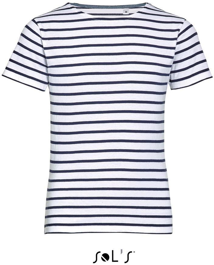 Sol's Miles Kids - Round Neck Striped T-shirt - Weiß 