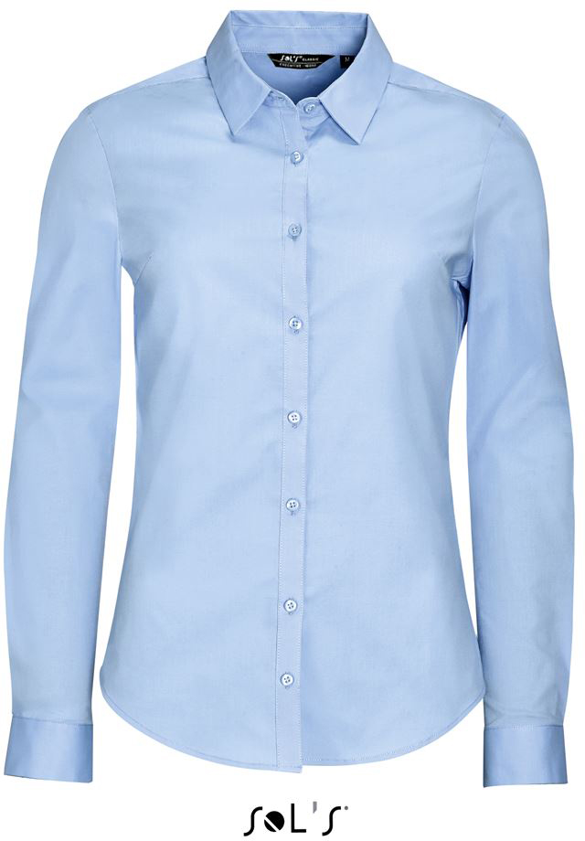 Sol's Blake Women - Long Sleeve Stretch Shirt - blau