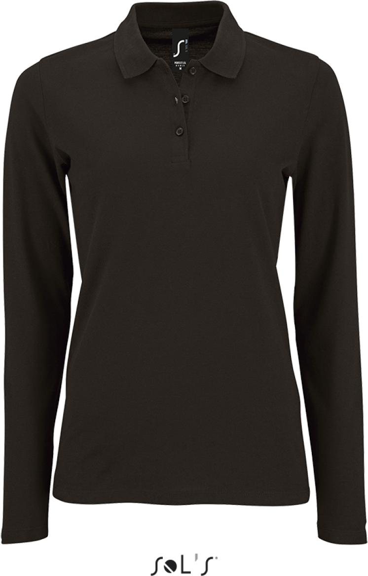 Sol's Perfect Lsl Women - Long-sleeve PiquÉ Polo Shirt - černá