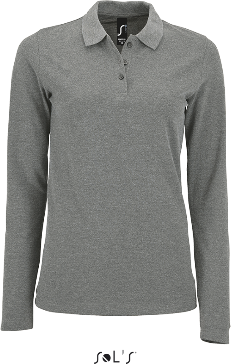 Sol's Perfect Lsl Women - Long-sleeve PiquÉ Polo Shirt - šedá