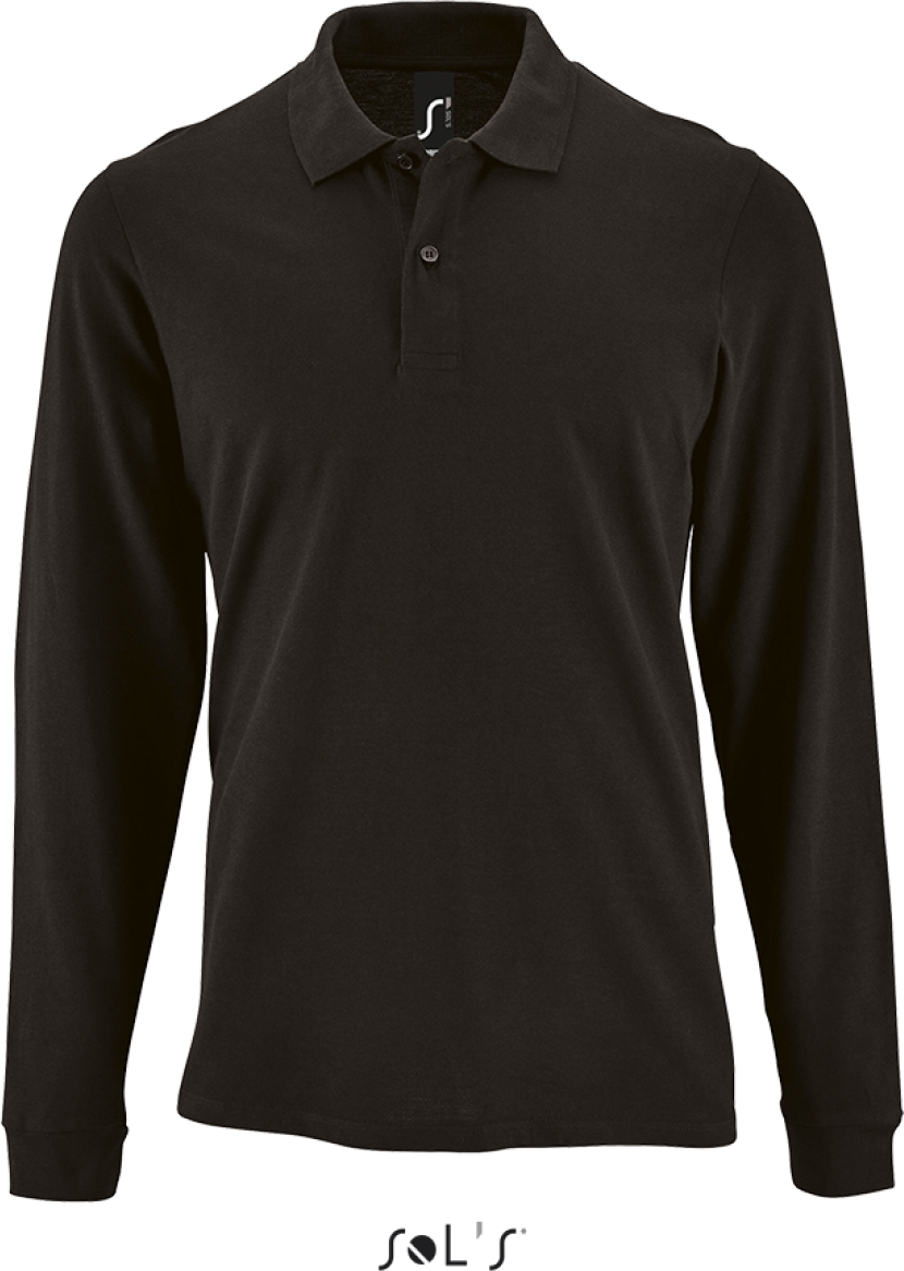 Sol's Perfect Lsl Men - Long-sleeve PiquÉ Polo Shirt - černá