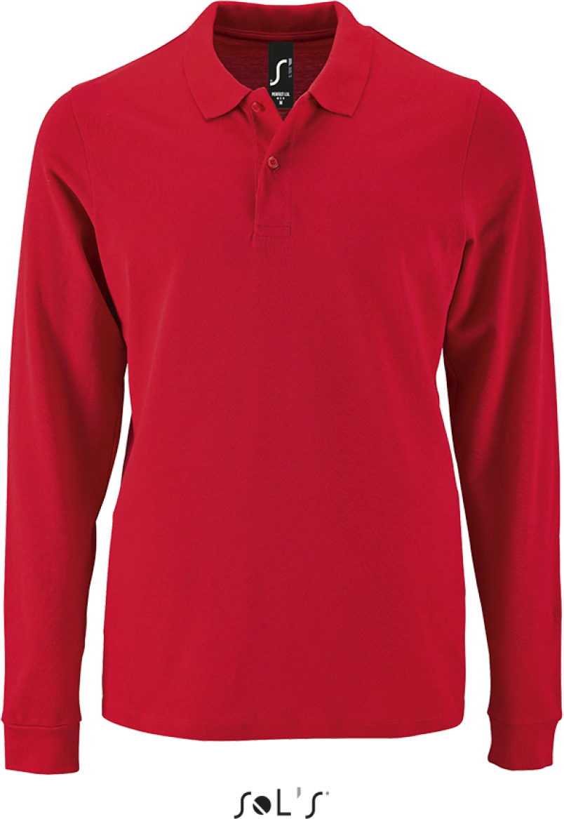 Sol's Perfect Lsl Men - Long-sleeve PiquÉ Polo Shirt - červená
