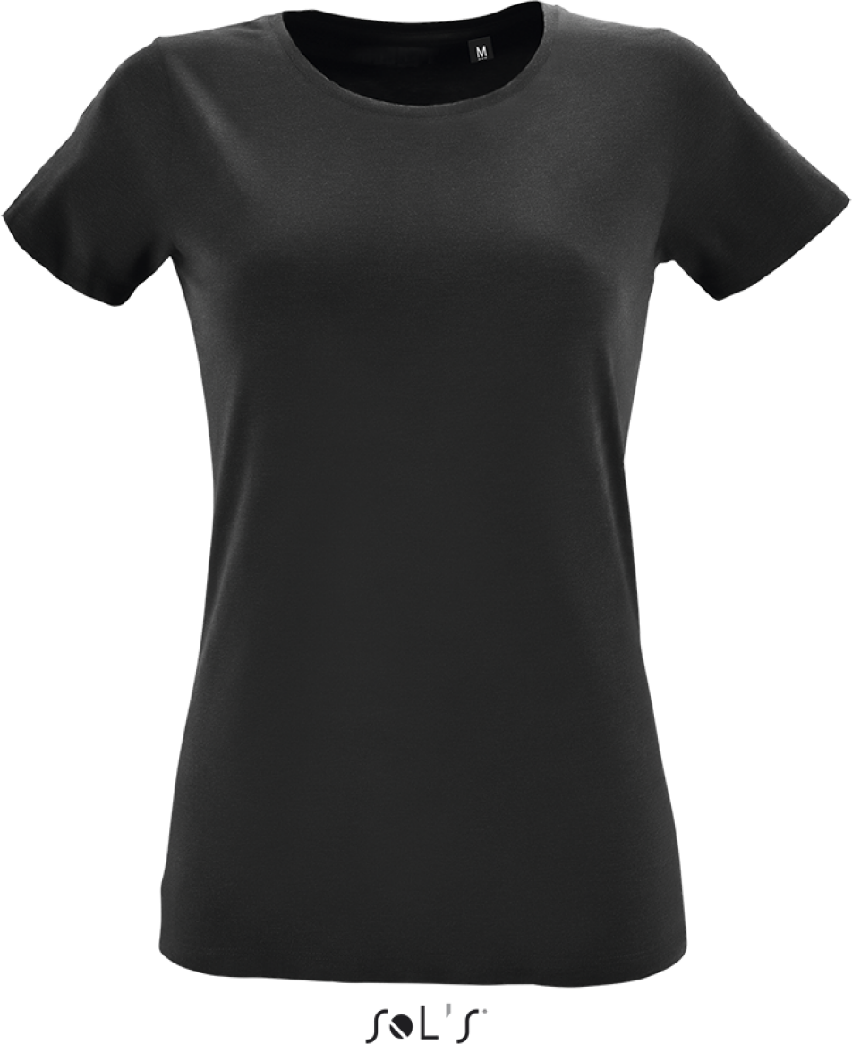 Sol's Regent Fit Women Round Collar Fitted T-shirt - Sol's Regent Fit Women Round Collar Fitted T-shirt - Black