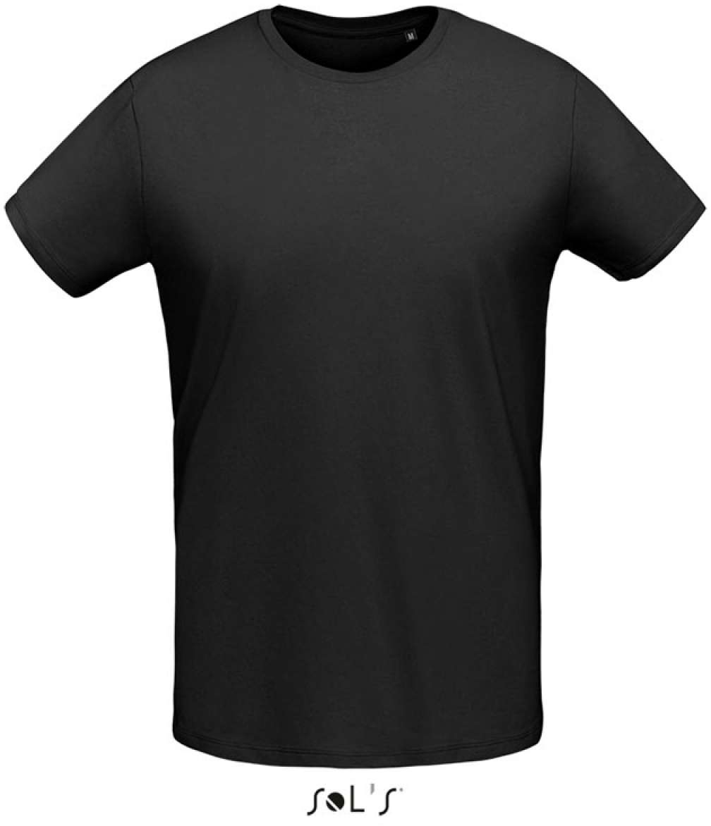 Sol's Martin Men - Round-neck Fitted Jersey T-shirt - čierna