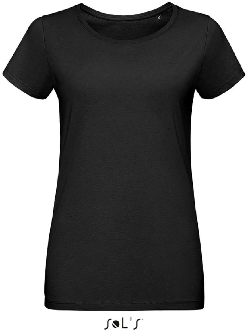 Sol's Martin Women - Round-neck Fitted Jersey T-shirt - čierna