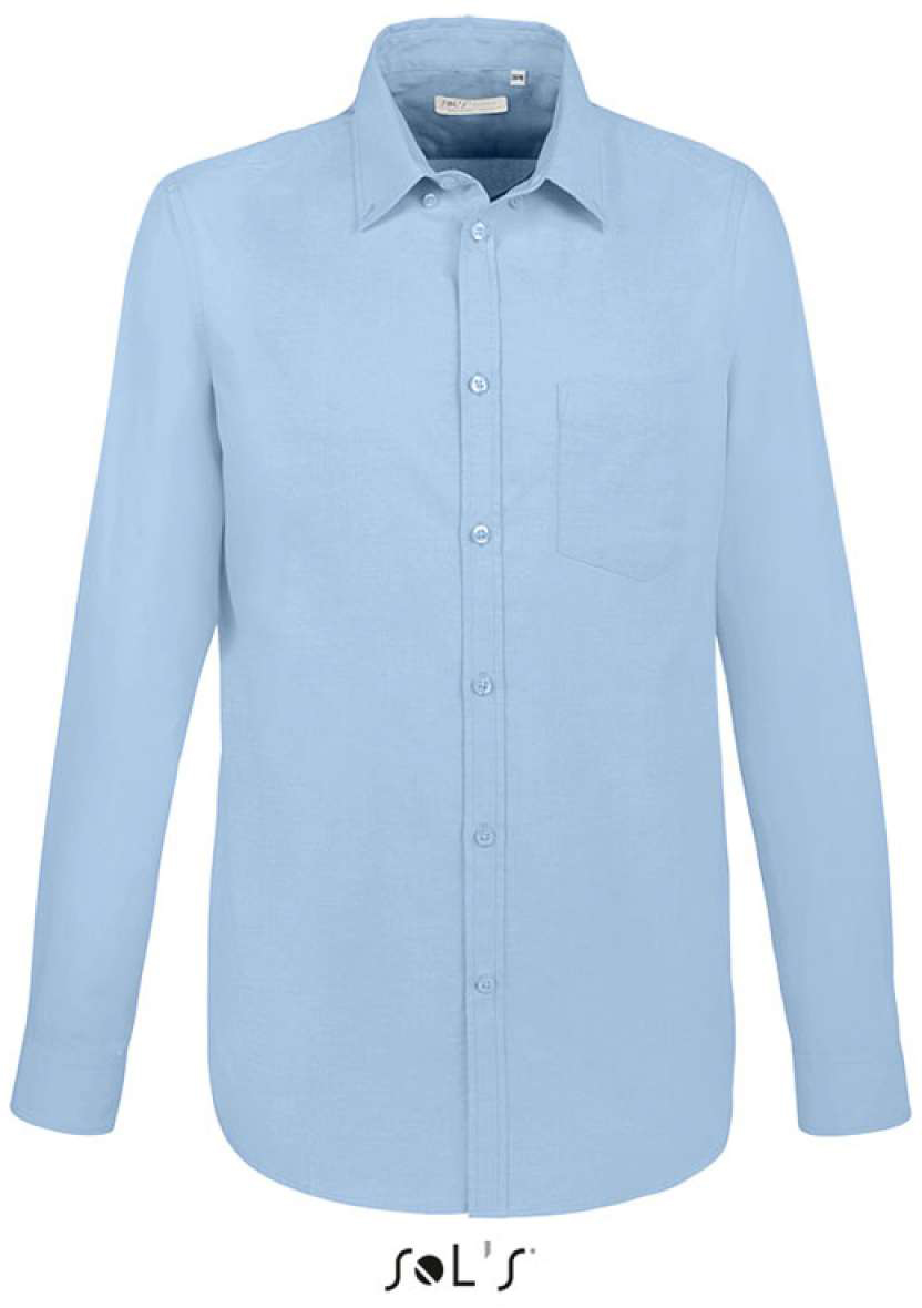Sol's Boston Fit - Long Sleeve Oxford Men's Shirt - modrá