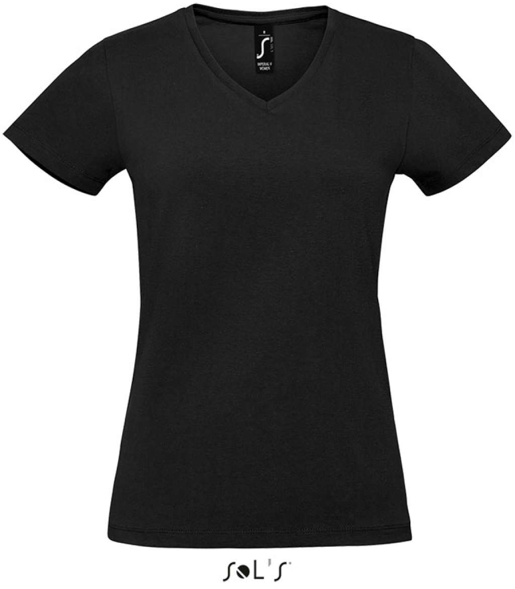 Sol's imperial V Women - V-neck T-shirt - čierna
