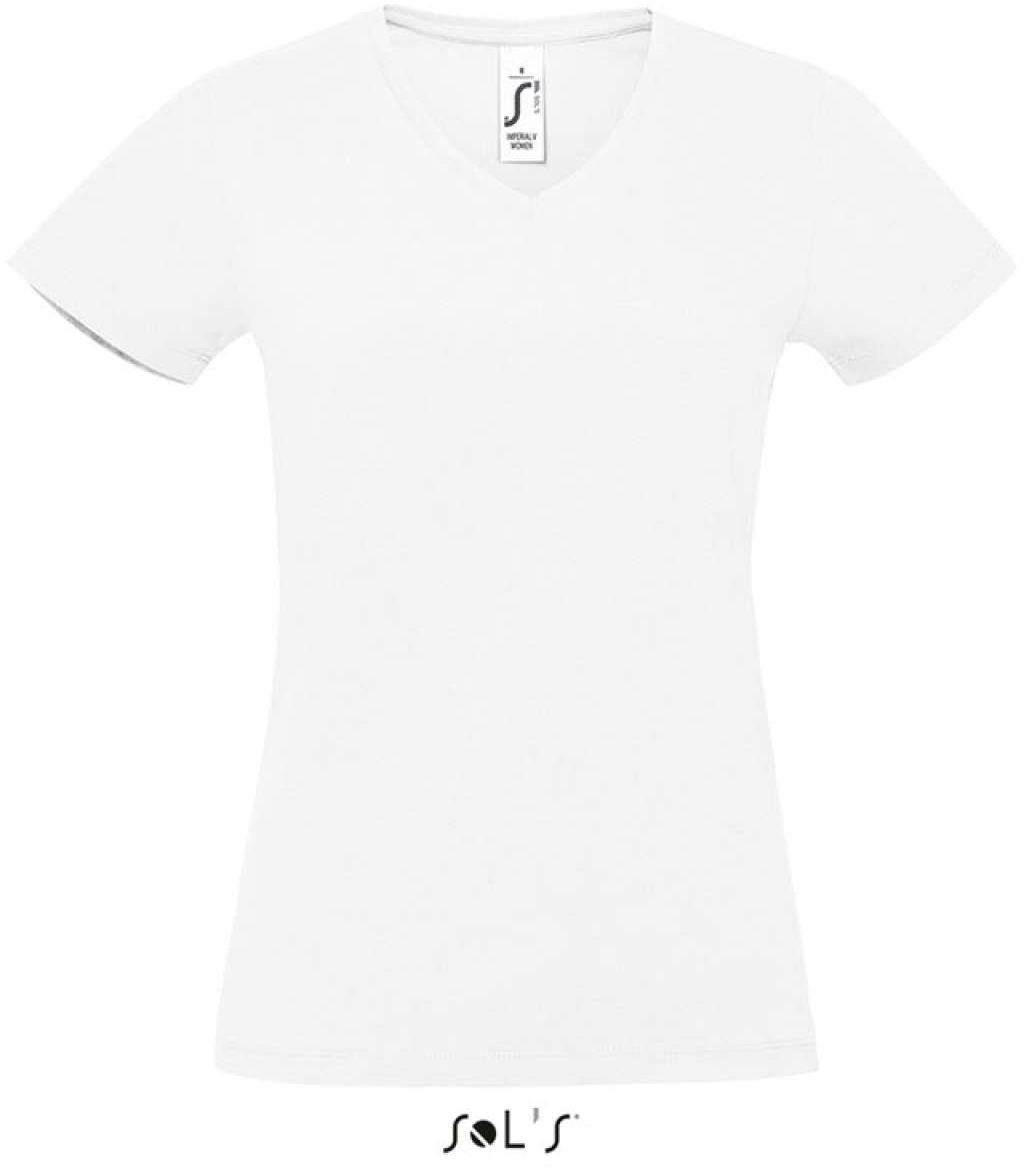 Sol's imperial V Women - V-neck T-shirt - biela