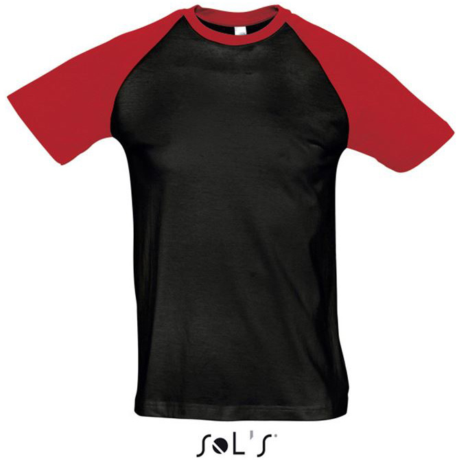 Sol's Funky - Men's 2-colour Raglan Sleeves T-shirt - čierna