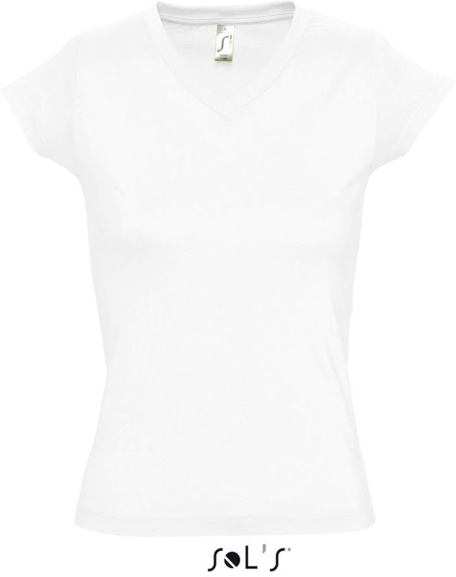 Sol's Moon - Women’s V-neck T-shirt - white