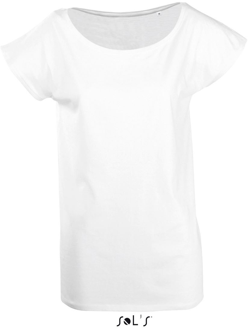 Sol's Marylin - Women’s Short Sleeve Long Kimono T-shirt - Weiß 