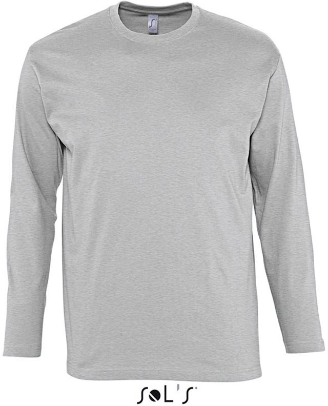 Sol's Monarch - Men's Round Collar Long Sleeve T-shirt - Grau