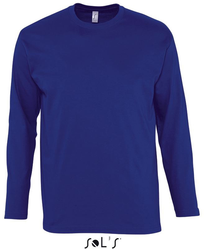 Sol's Monarch - Men's Round Collar Long Sleeve T-shirt - modrá