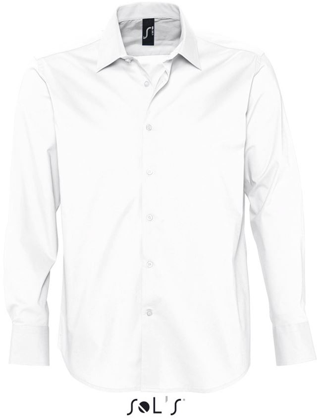 Sol's Brighton - Long Sleeve Stretch Men's Shirt - Sol's Brighton - Long Sleeve Stretch Men's Shirt - White
