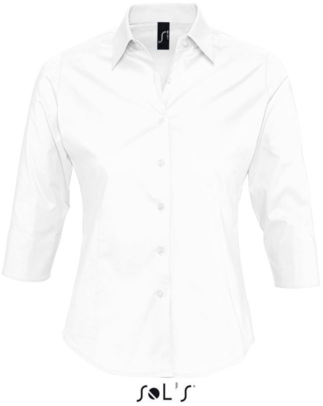 Sol's Effect - 3/4 Sleeve Stretch Women's Shirt - Weiß 