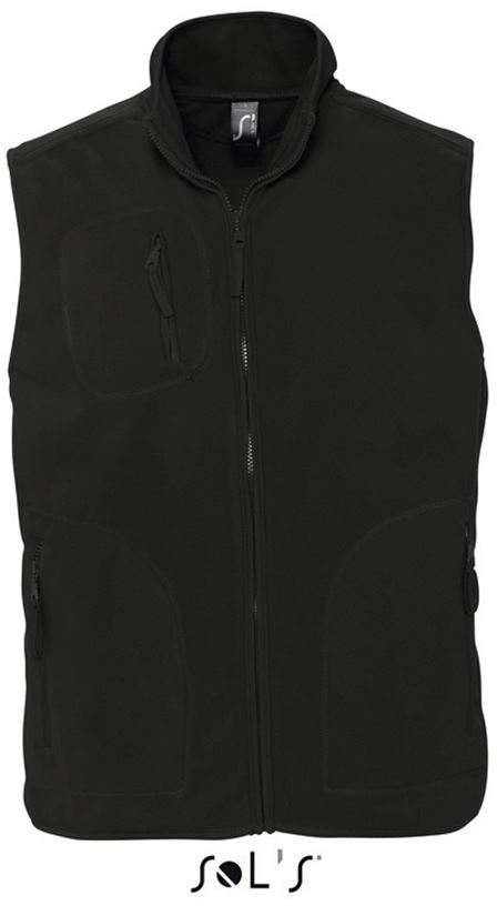 Sol's Norway - Unisex Sleeveless Fleece Cardigan - black
