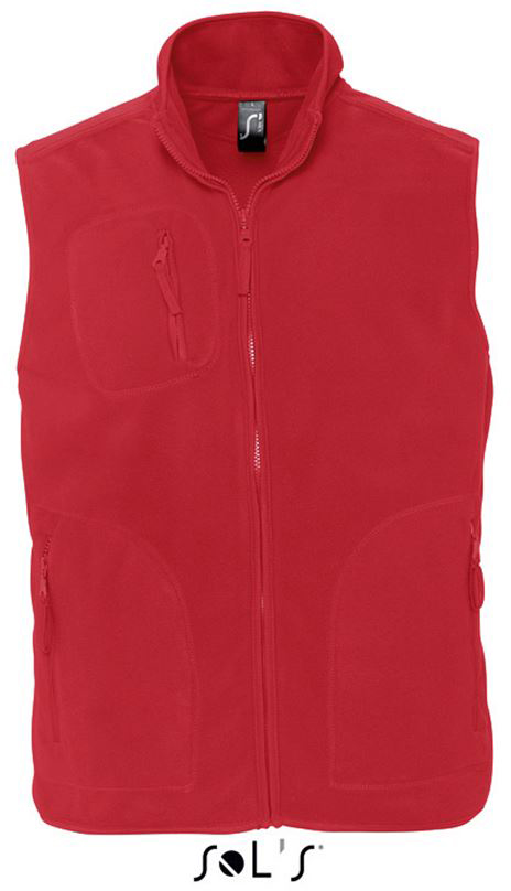 Sol's Norway - Unisex Sleeveless Fleece Cardigan - Sol's Norway - Unisex Sleeveless Fleece Cardigan - Red